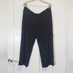 J. Jill Wearever Full Leg Cropped Stretch Pull On Pants Large Black White Rayon